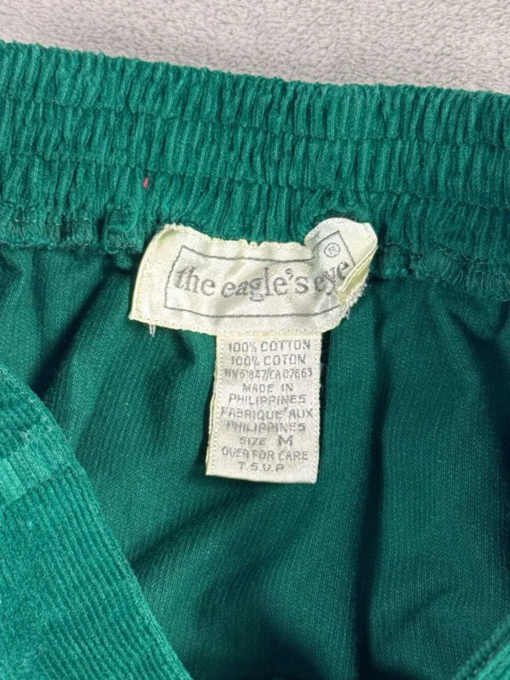 Vintage Y2K Eagles Eye Green Corduroy Maxi Skirt Womens M Cottagecore Hearts